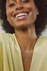Silver Harmony Necklace, White Rhodium, Premium Cubic Zirconia  + Give Magic Gift